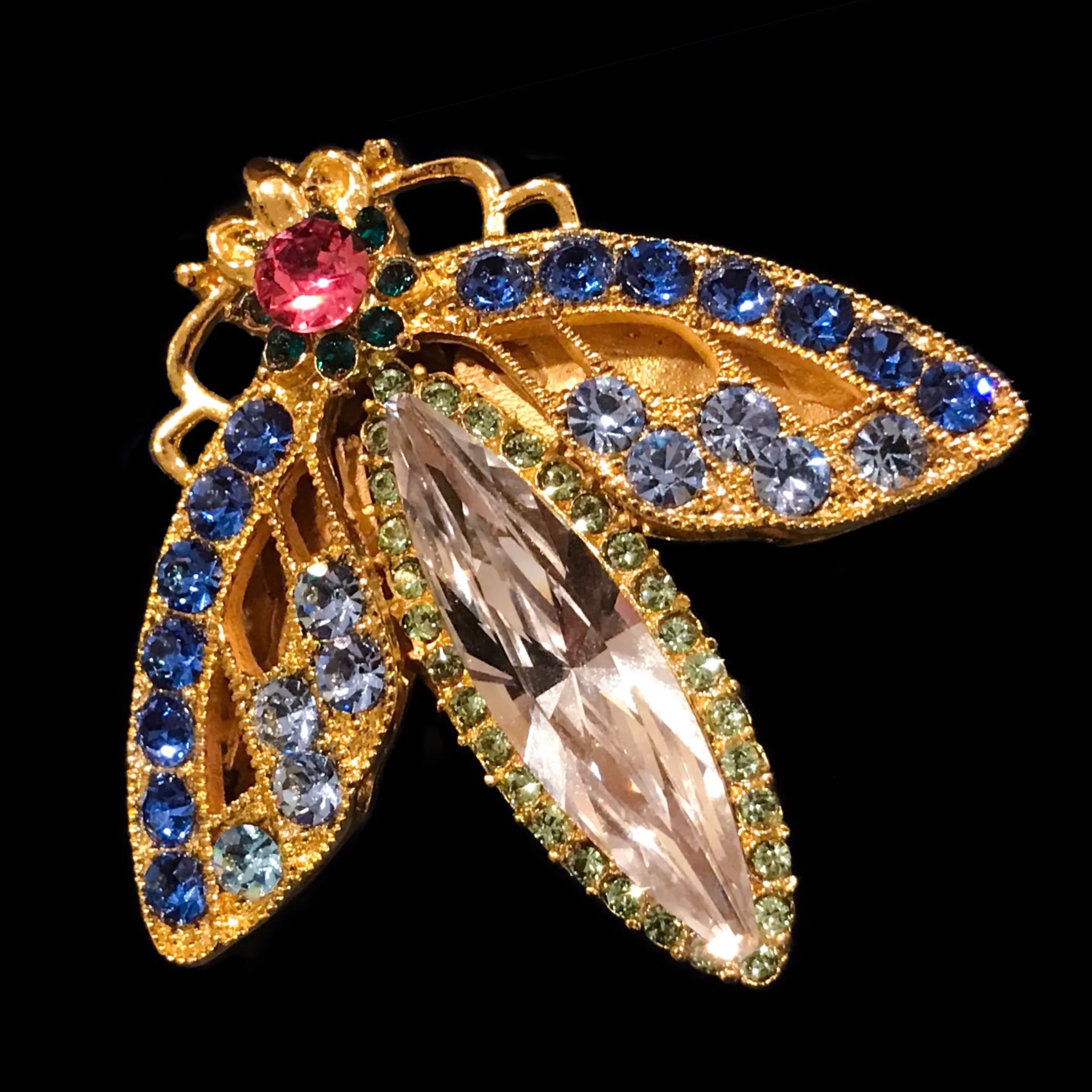 Crystallized Firefly Brooch Pin Featuring Premium Crystals