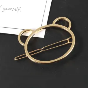 Cute Bear Golden Hairpin
