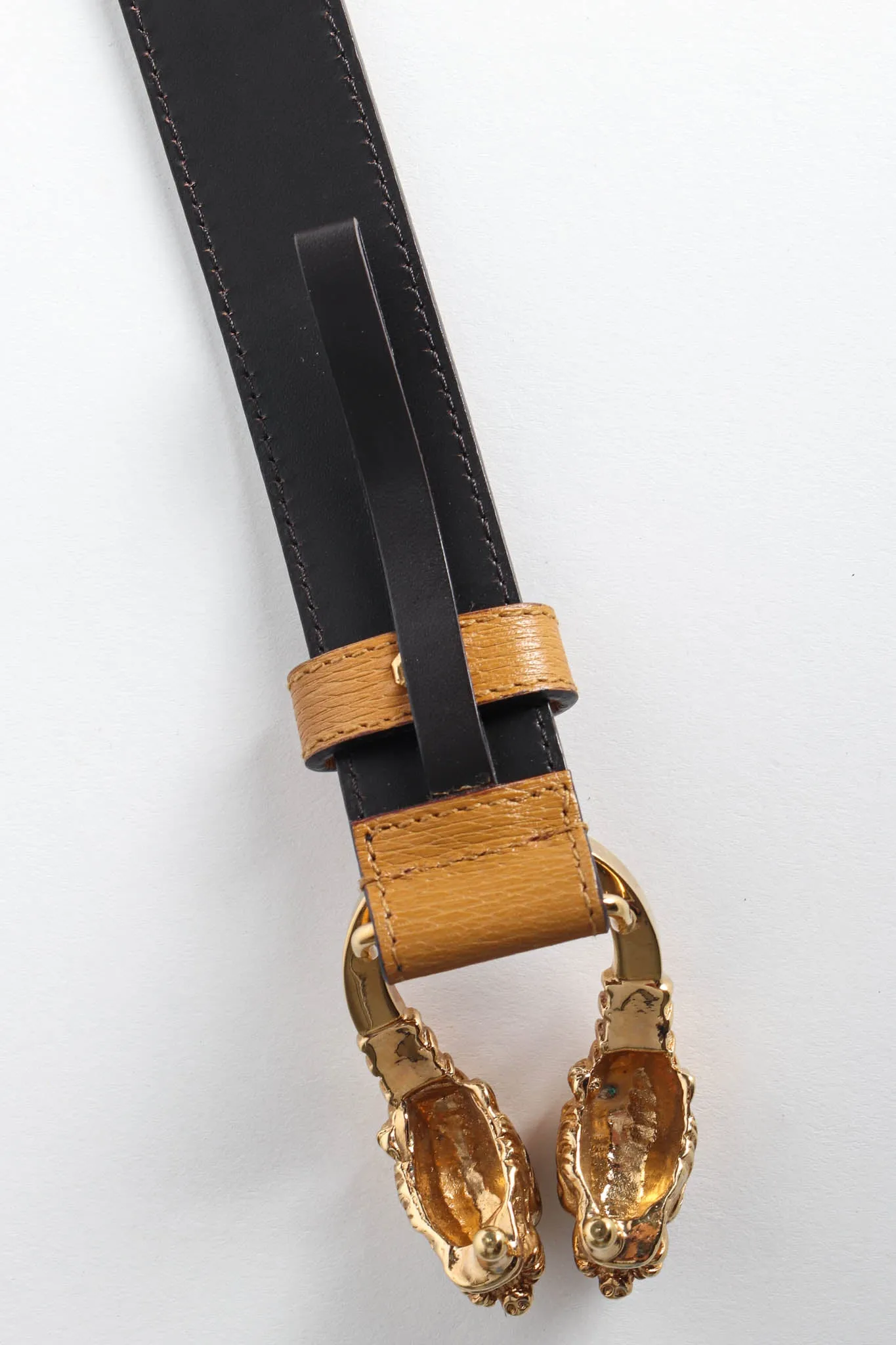 Dionysus Double Dragon Leather Belt