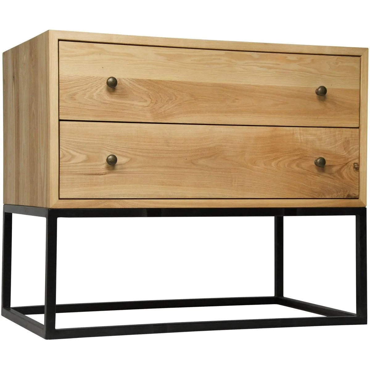 Downtown Side Table, Elm and Black Steel