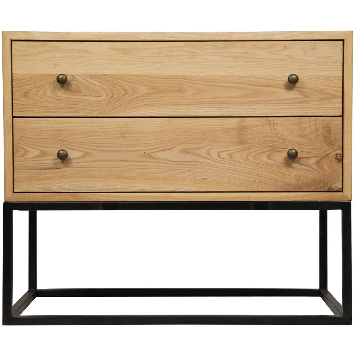 Downtown Side Table, Elm and Black Steel