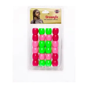 Dreamfix Large Hole Plastic Hair Beads Kids 24pcs