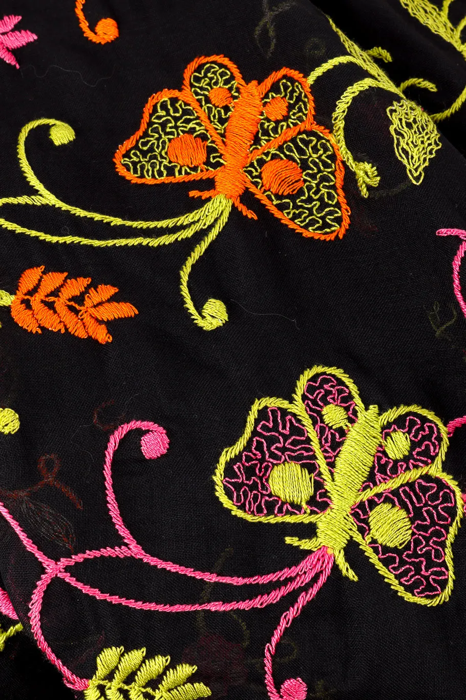 Embroidered Butterfly Peasant Dress