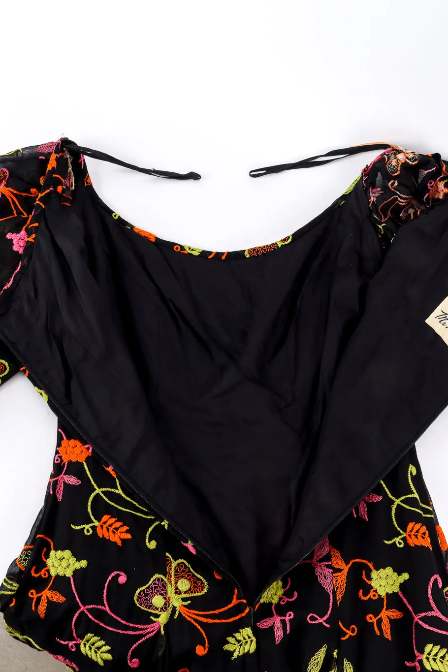 Embroidered Butterfly Peasant Dress