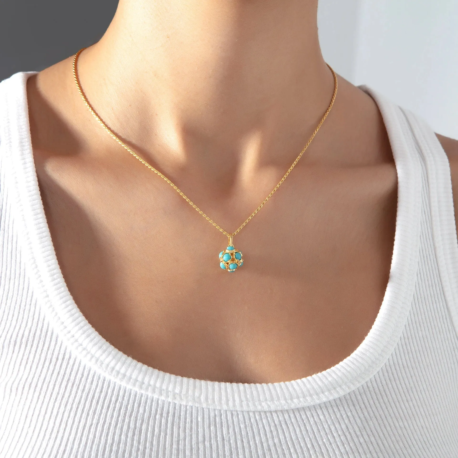 Evil Eye Bead Vintage Necklace – Blue