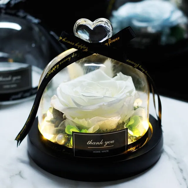 Exclusive Rose in Glass Dome The Beauty and Beast Rose Romantic Special person Special day