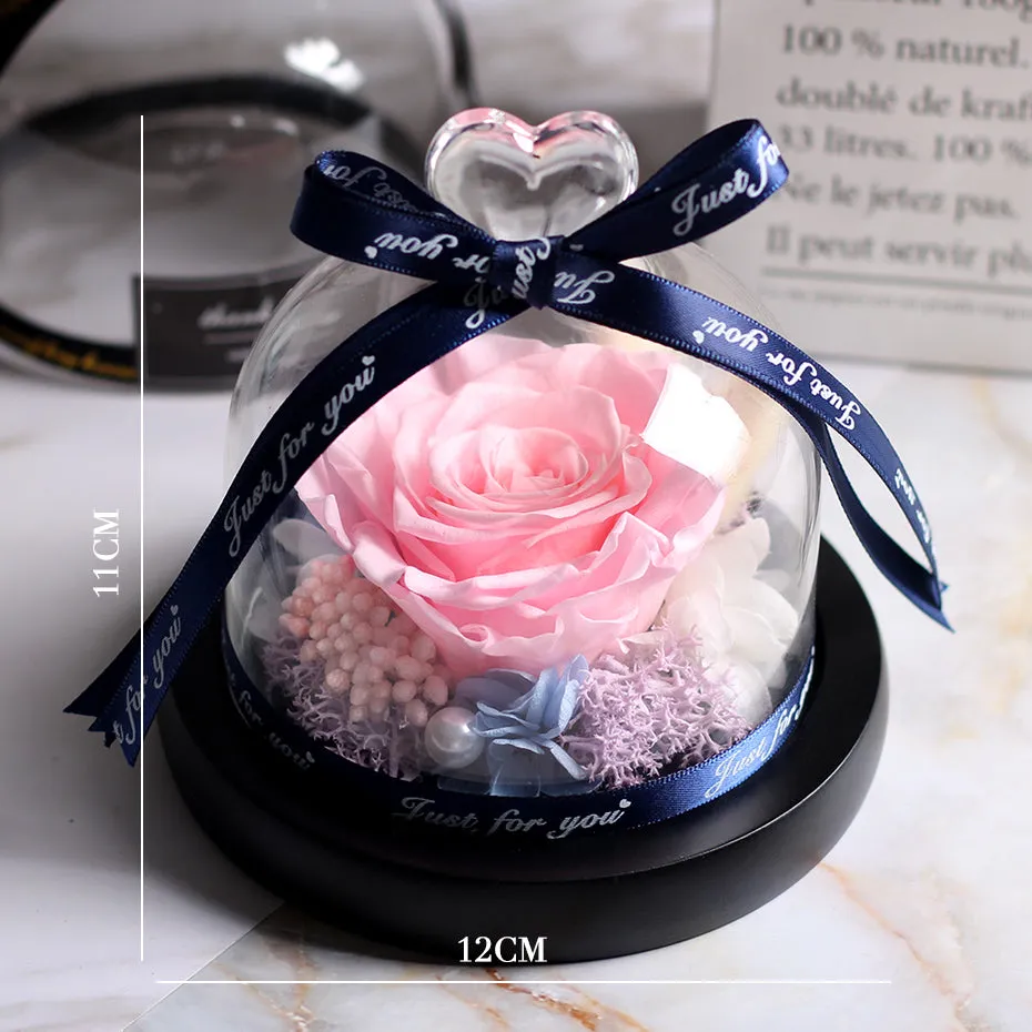 Exclusive Rose in Glass Dome The Beauty and Beast Rose Romantic Special person Special day