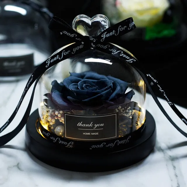 Exclusive Rose in Glass Dome The Beauty and Beast Rose Romantic Special person Special day