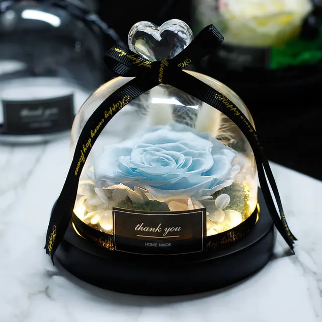 Exclusive Rose in Glass Dome The Beauty and Beast Rose Romantic Special person Special day