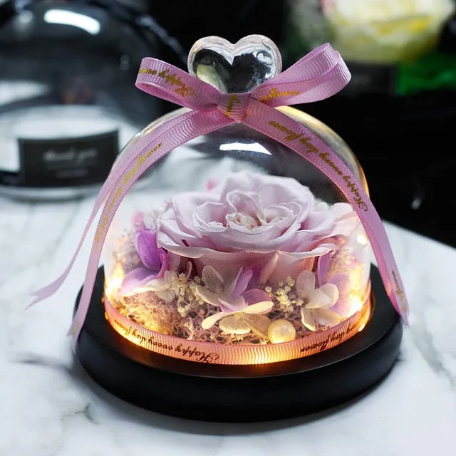 Exclusive Rose in Glass Dome The Beauty and Beast Rose Romantic Special person Special day