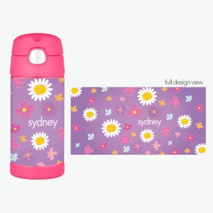 Field of Flowers Personalized Thermos Bottle