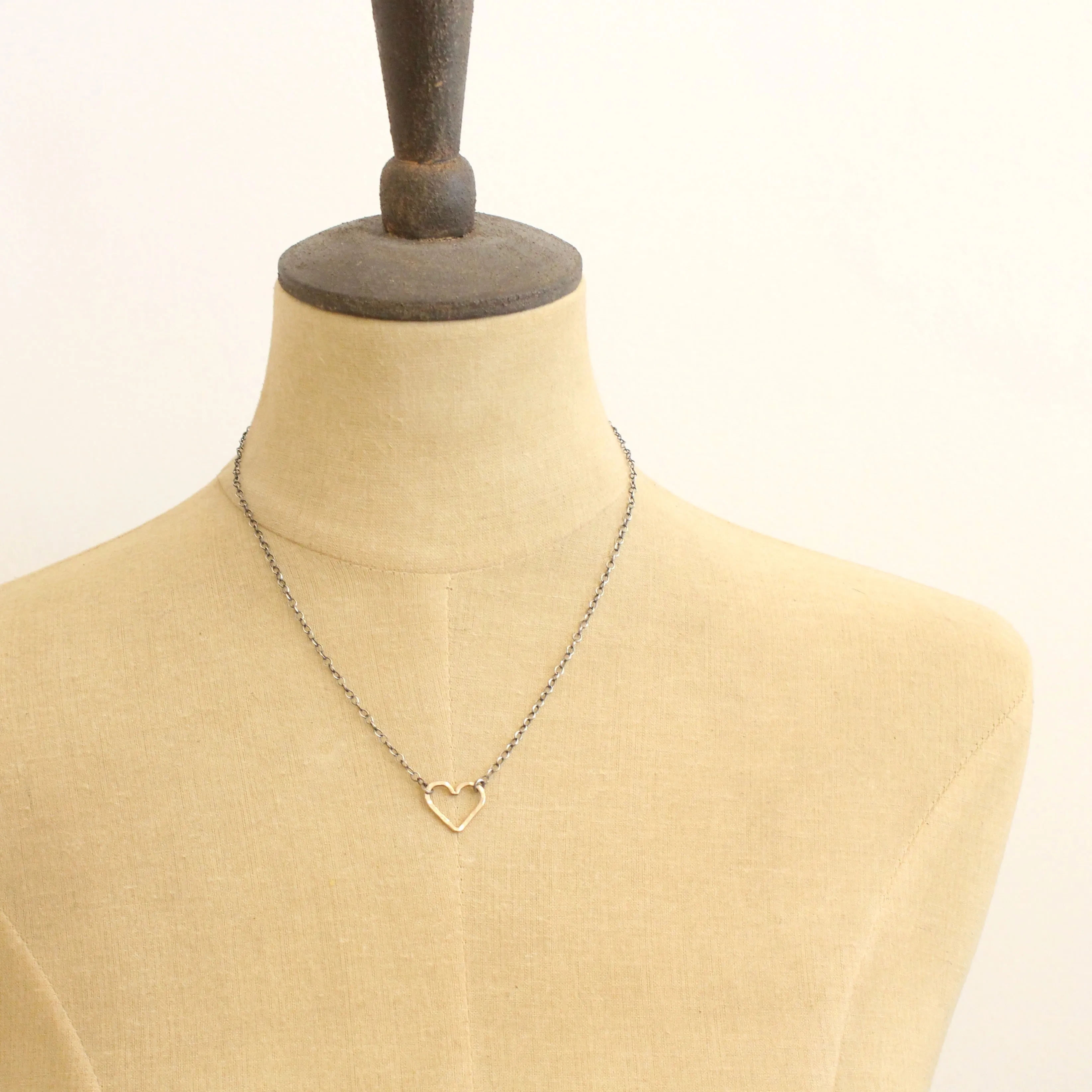 Floating Heart Mixed Metal Necklace