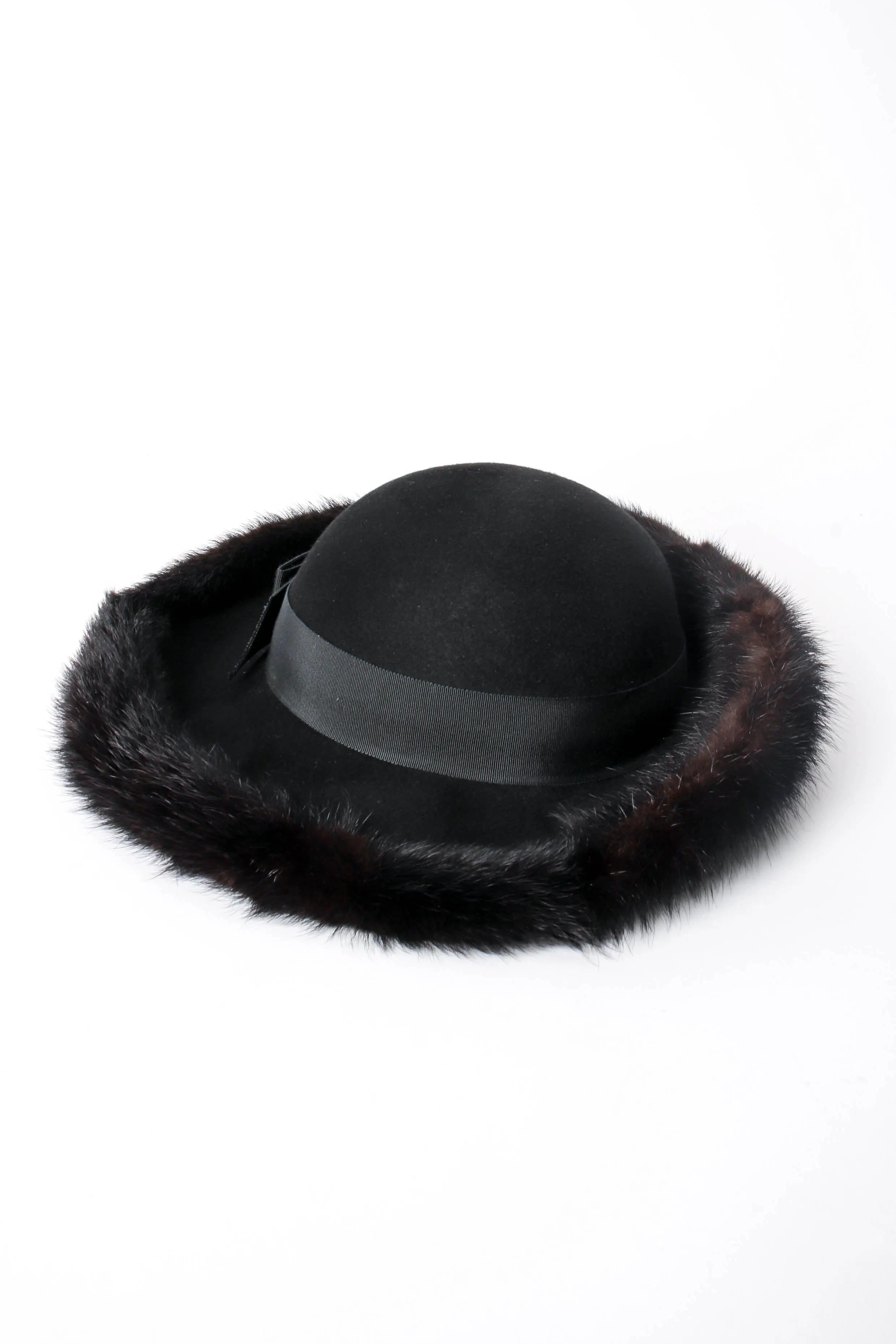 Fur-Trimmed Petite Halo Hat