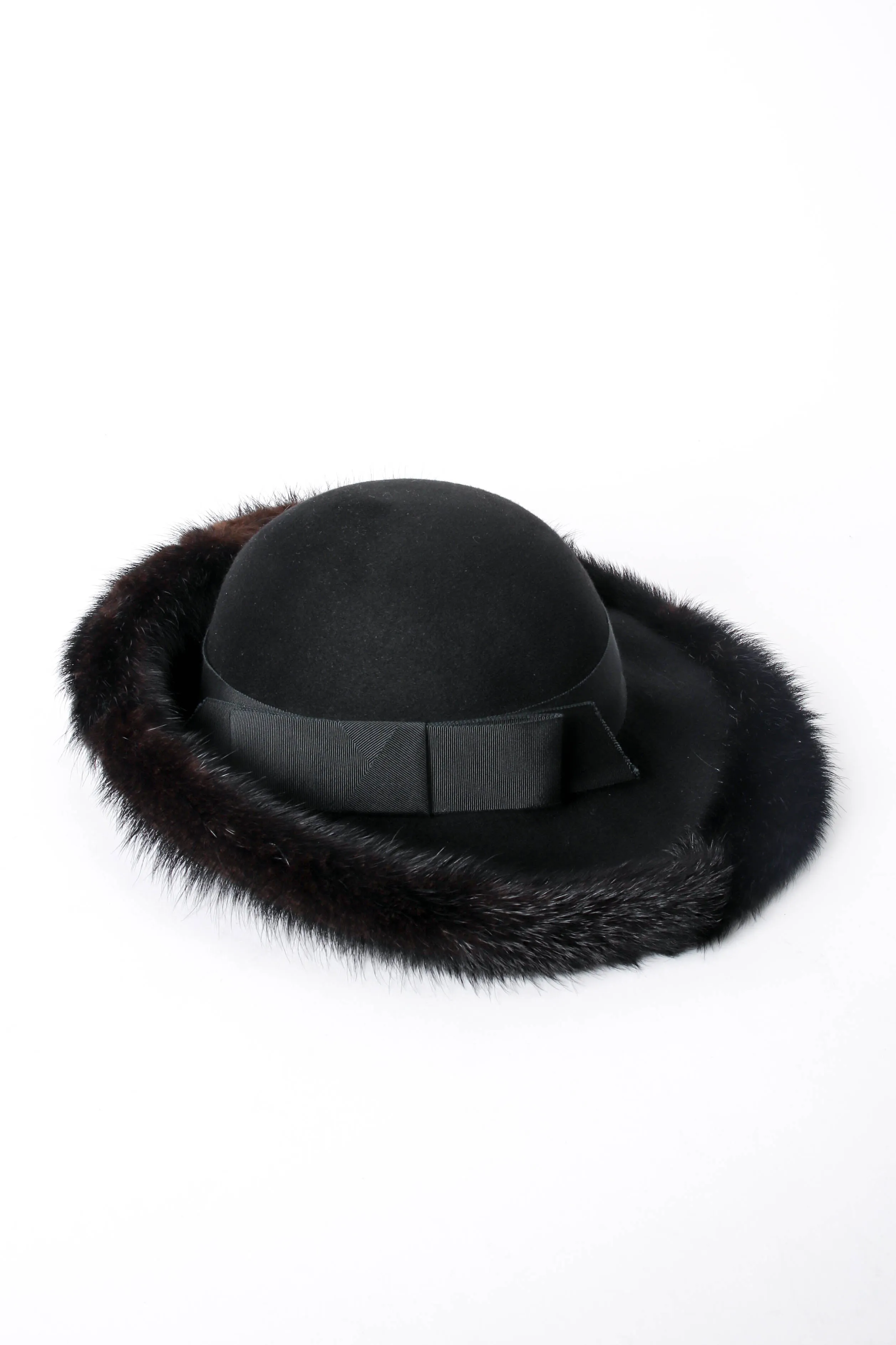 Fur-Trimmed Petite Halo Hat