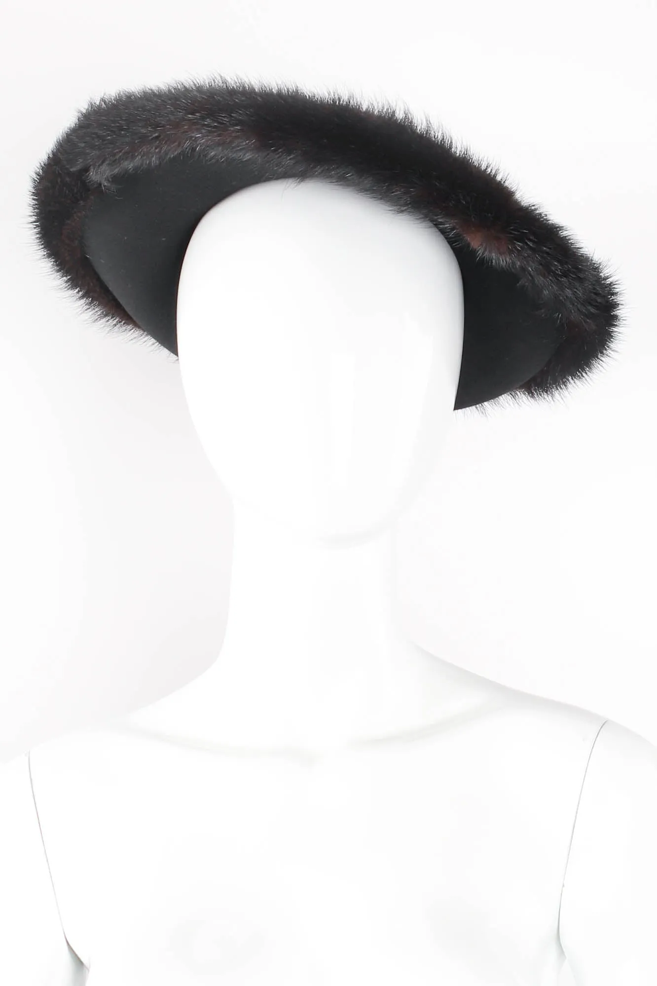Fur-Trimmed Petite Halo Hat