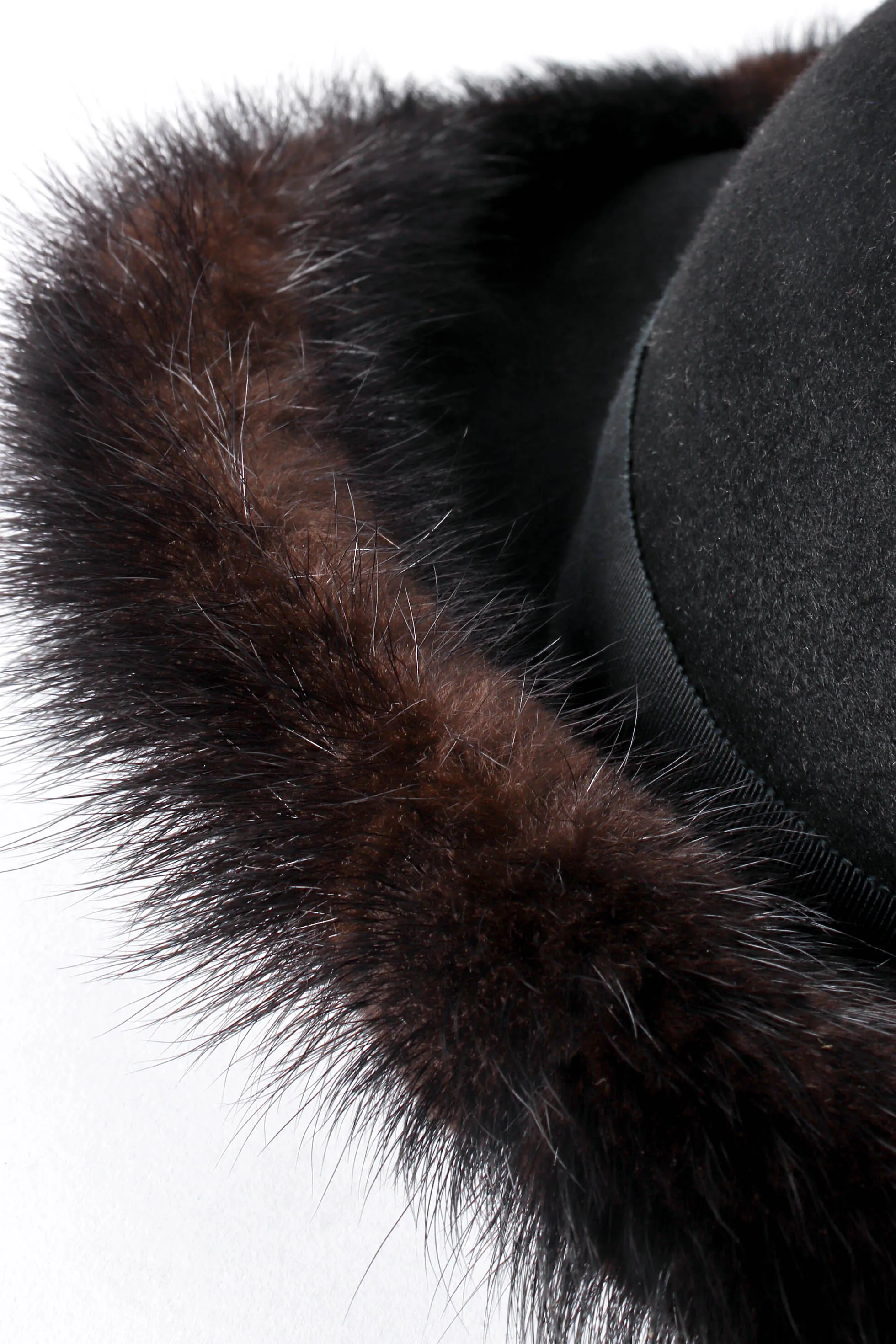 Fur-Trimmed Petite Halo Hat