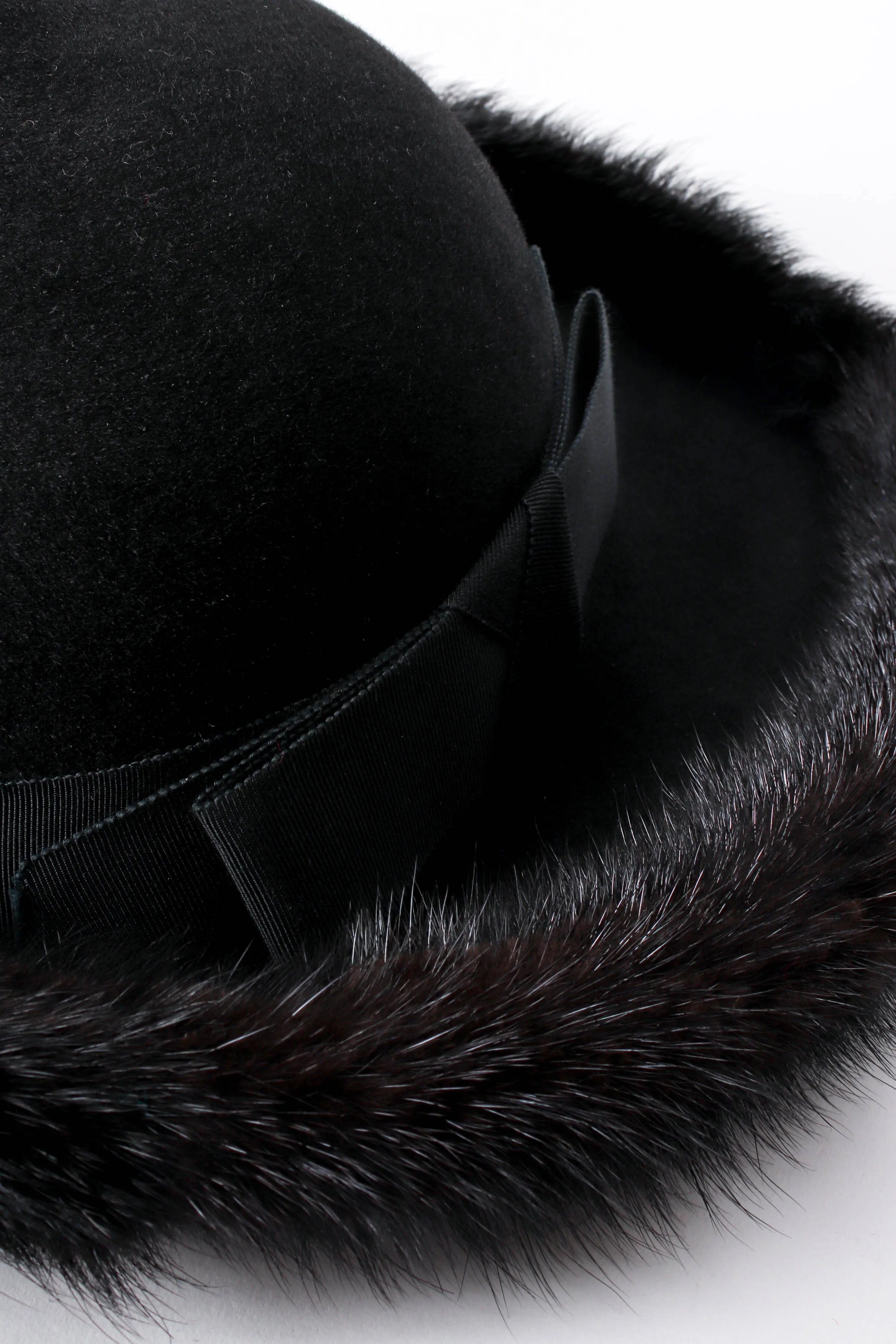 Fur-Trimmed Petite Halo Hat
