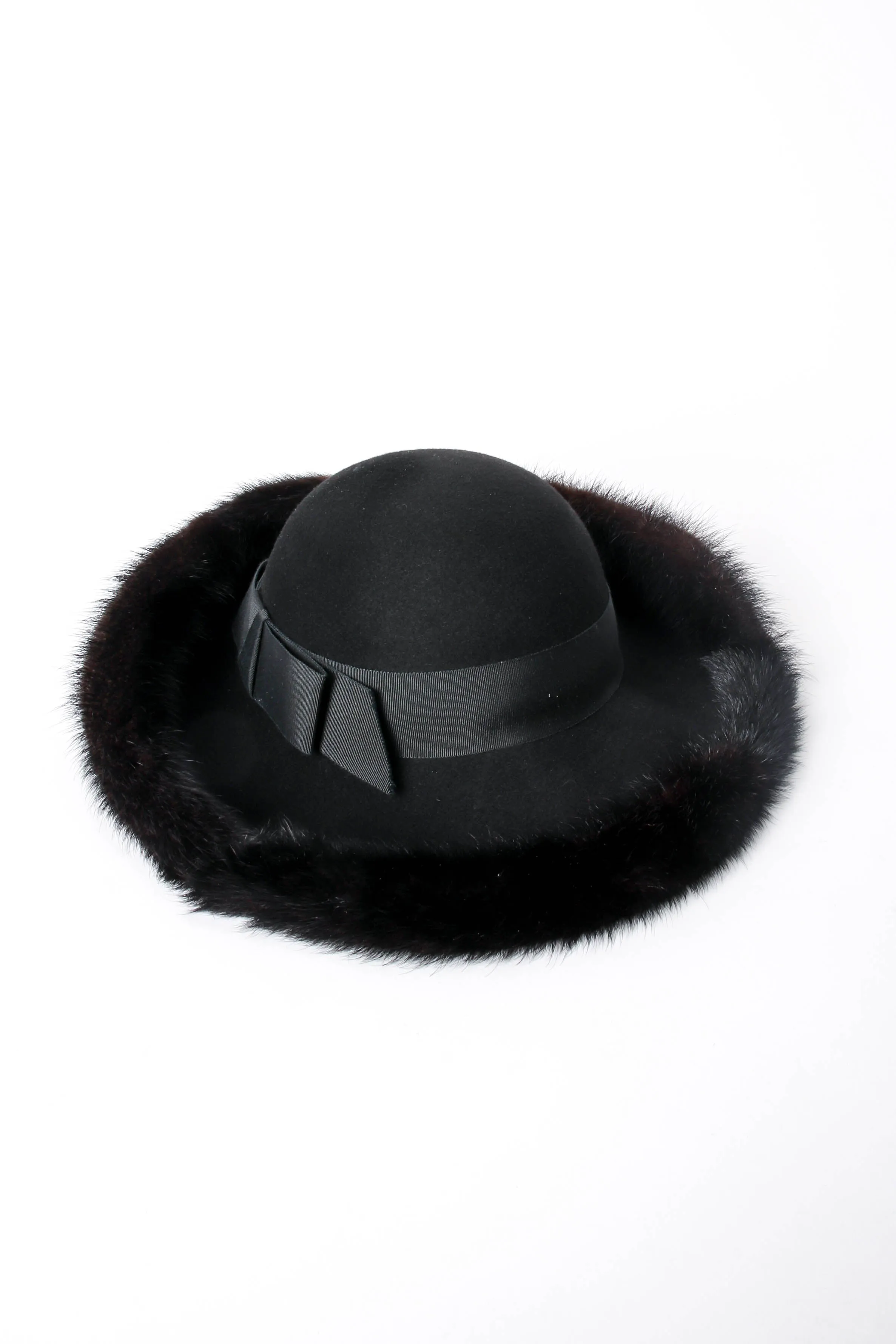 Fur-Trimmed Petite Halo Hat