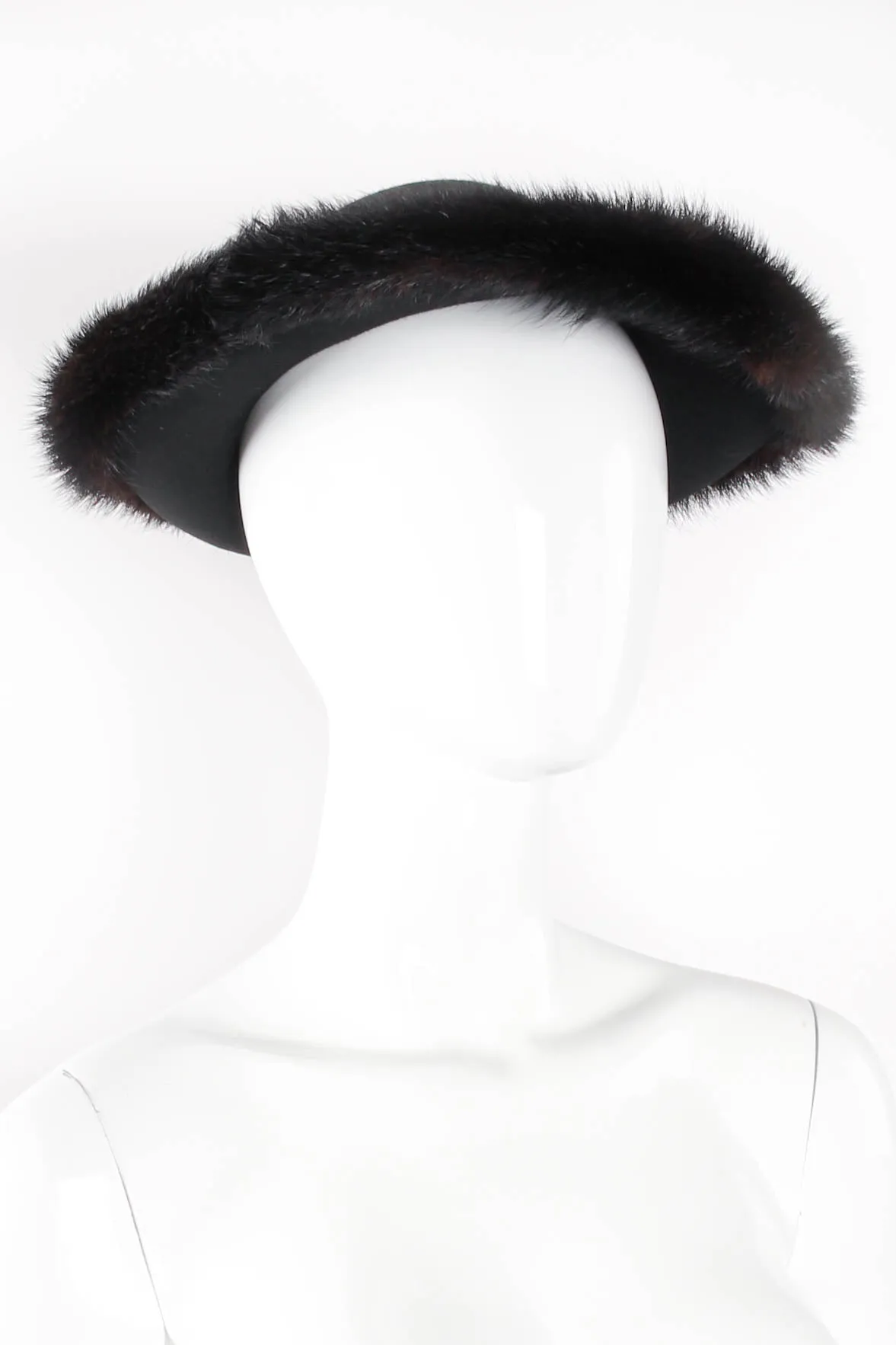 Fur-Trimmed Petite Halo Hat