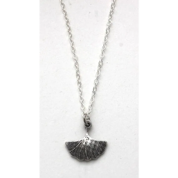 Ginkgo Leaf Necklace in Sterling Silver