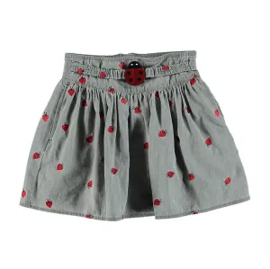 Girls Ladybug Embroidered Skirt
