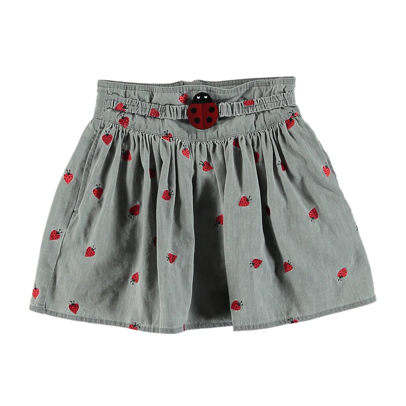 Girls Ladybug Embroidered Skirt