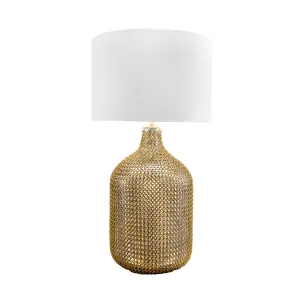 GLASS W/ GOLD METAL TABLE LAMP - 29