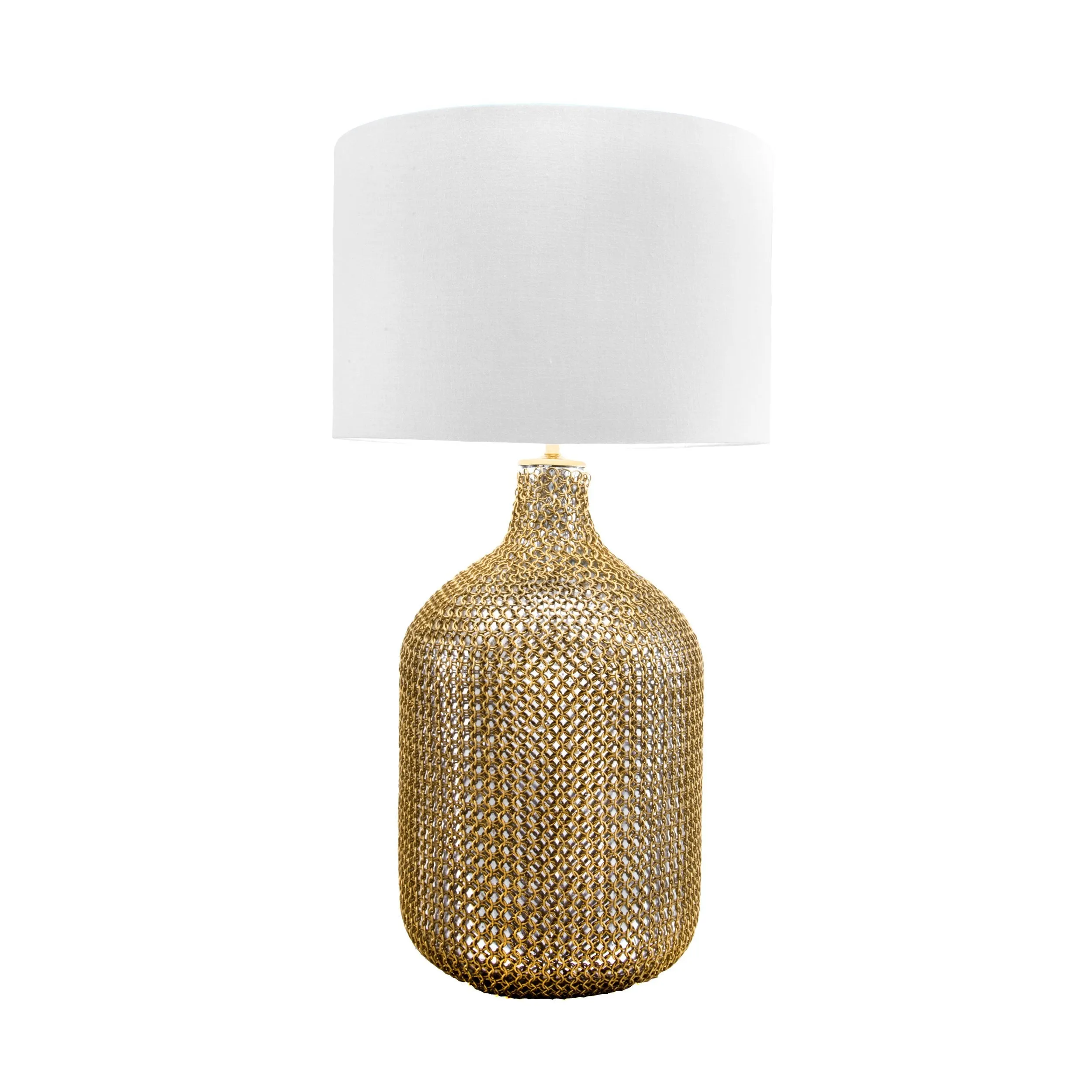 GLASS W/ GOLD METAL TABLE LAMP - 29