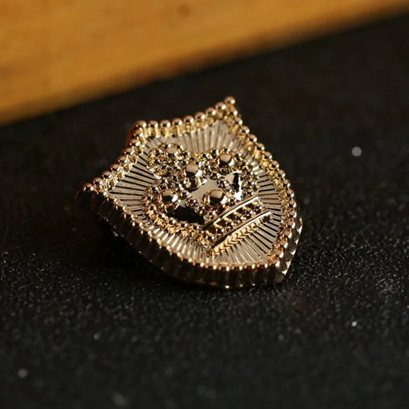 Golden Crown Shield Lapel Pin