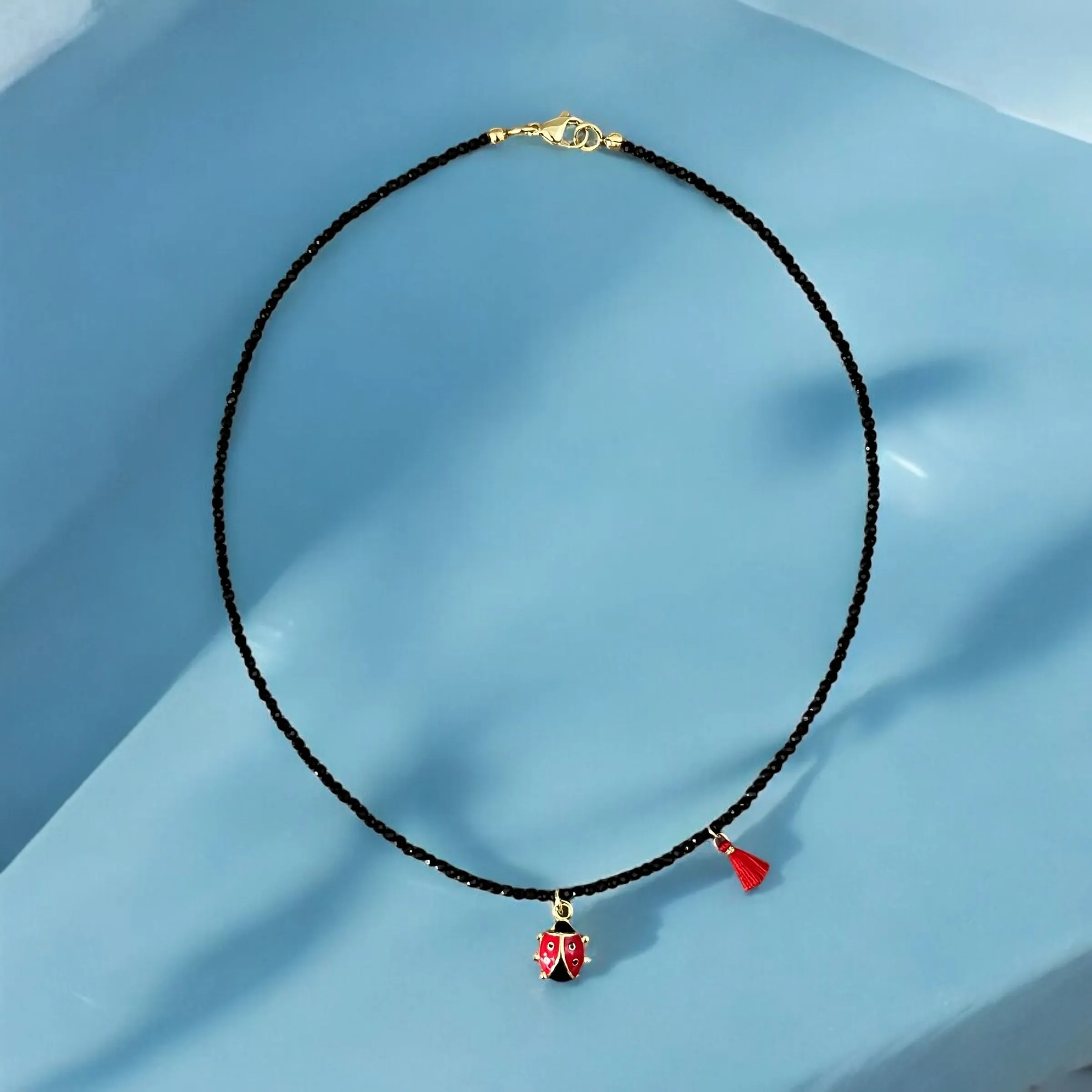 Good Fortune Charm Black Spinel Gemstone Necklaces