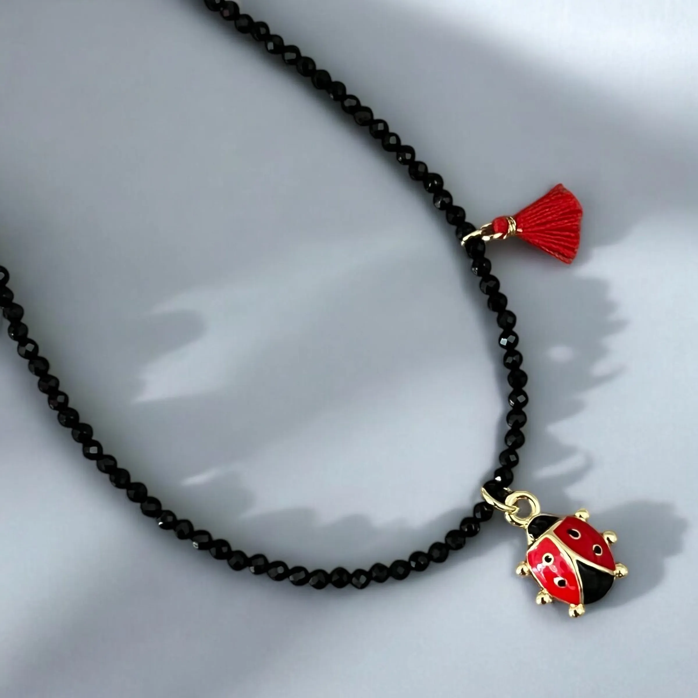 Good Fortune Charm Black Spinel Gemstone Necklaces