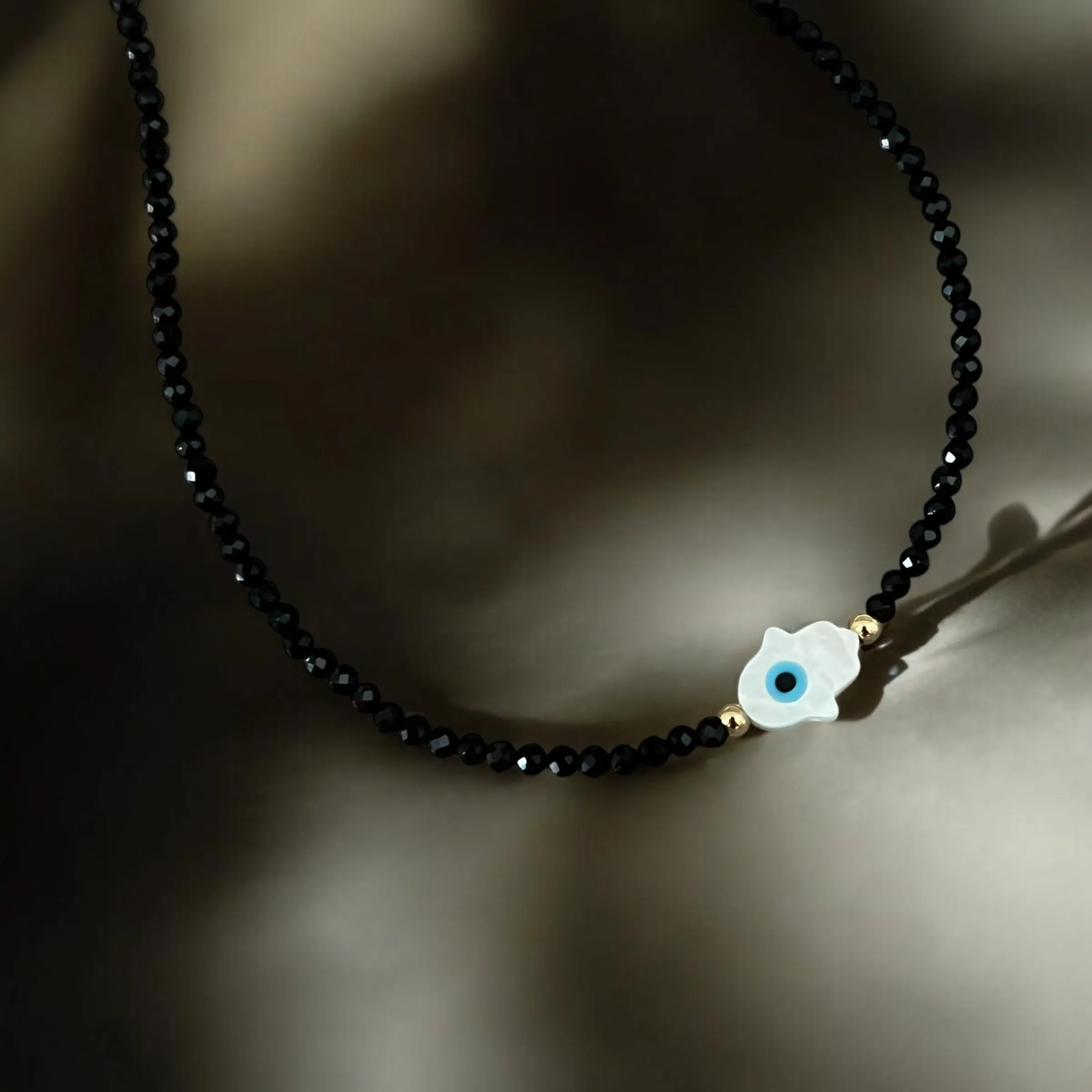 Good Fortune Charm Black Spinel Gemstone Necklaces