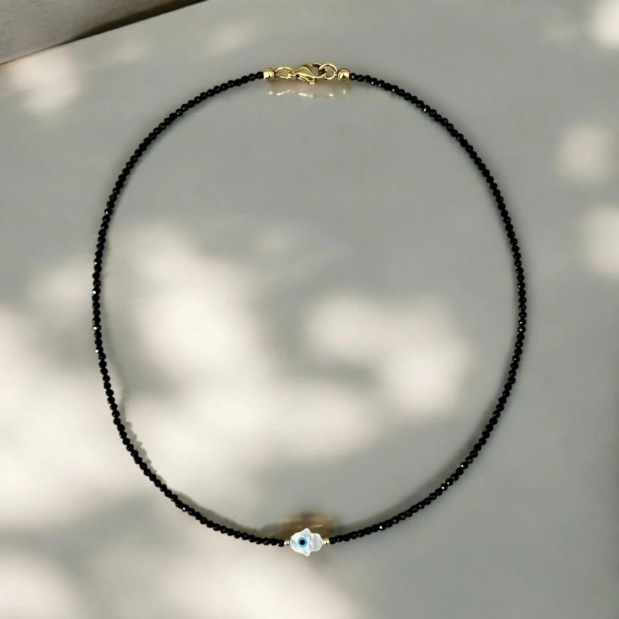 Good Fortune Charm Black Spinel Gemstone Necklaces