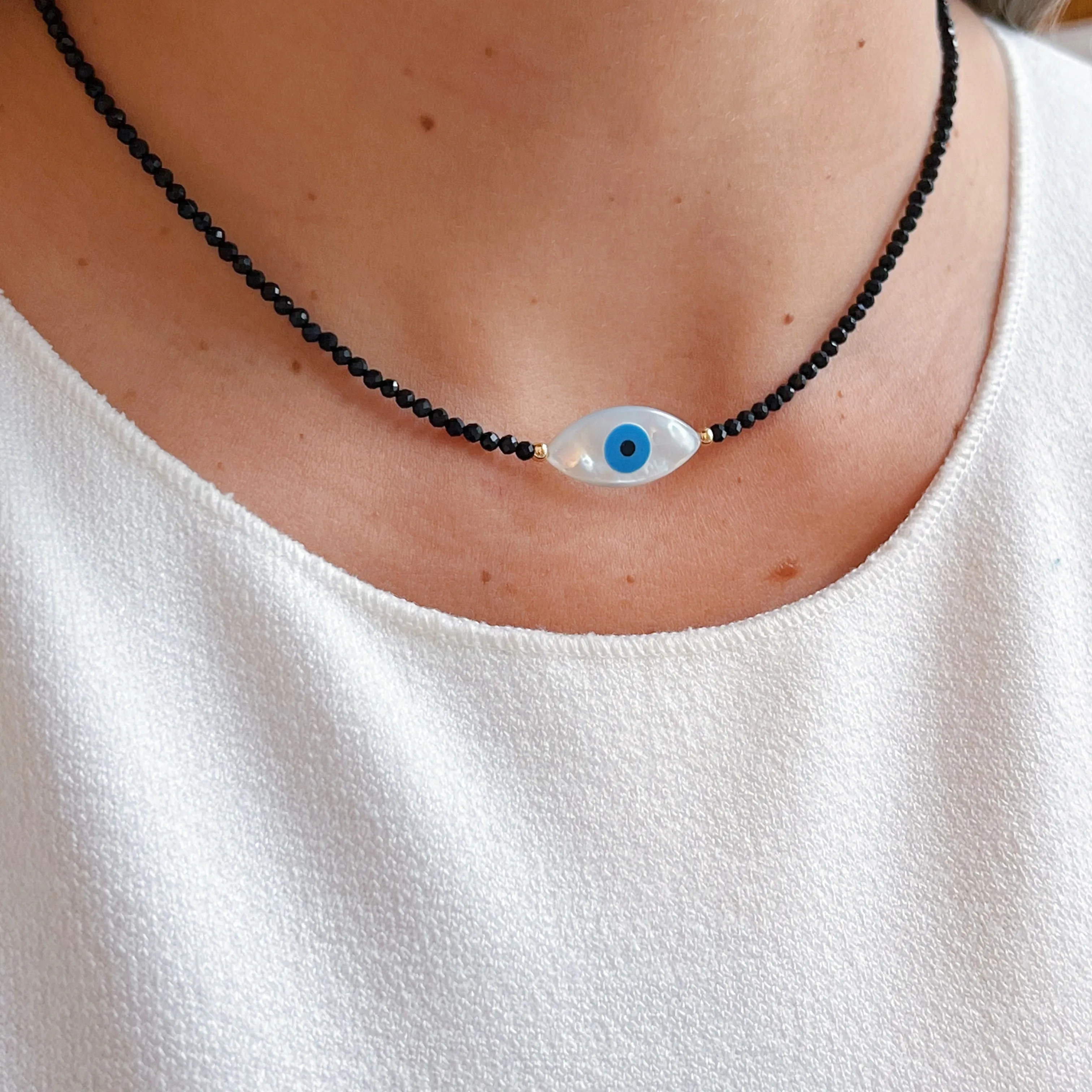Good Fortune Charm Black Spinel Gemstone Necklaces