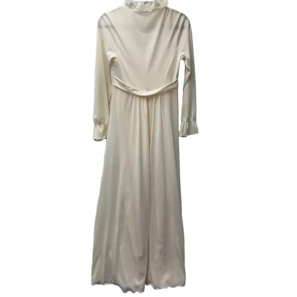 Gorgeous Vintage Shadowline Ivory Lace-Trim Vintage Nightgown Sleeveless Robe S