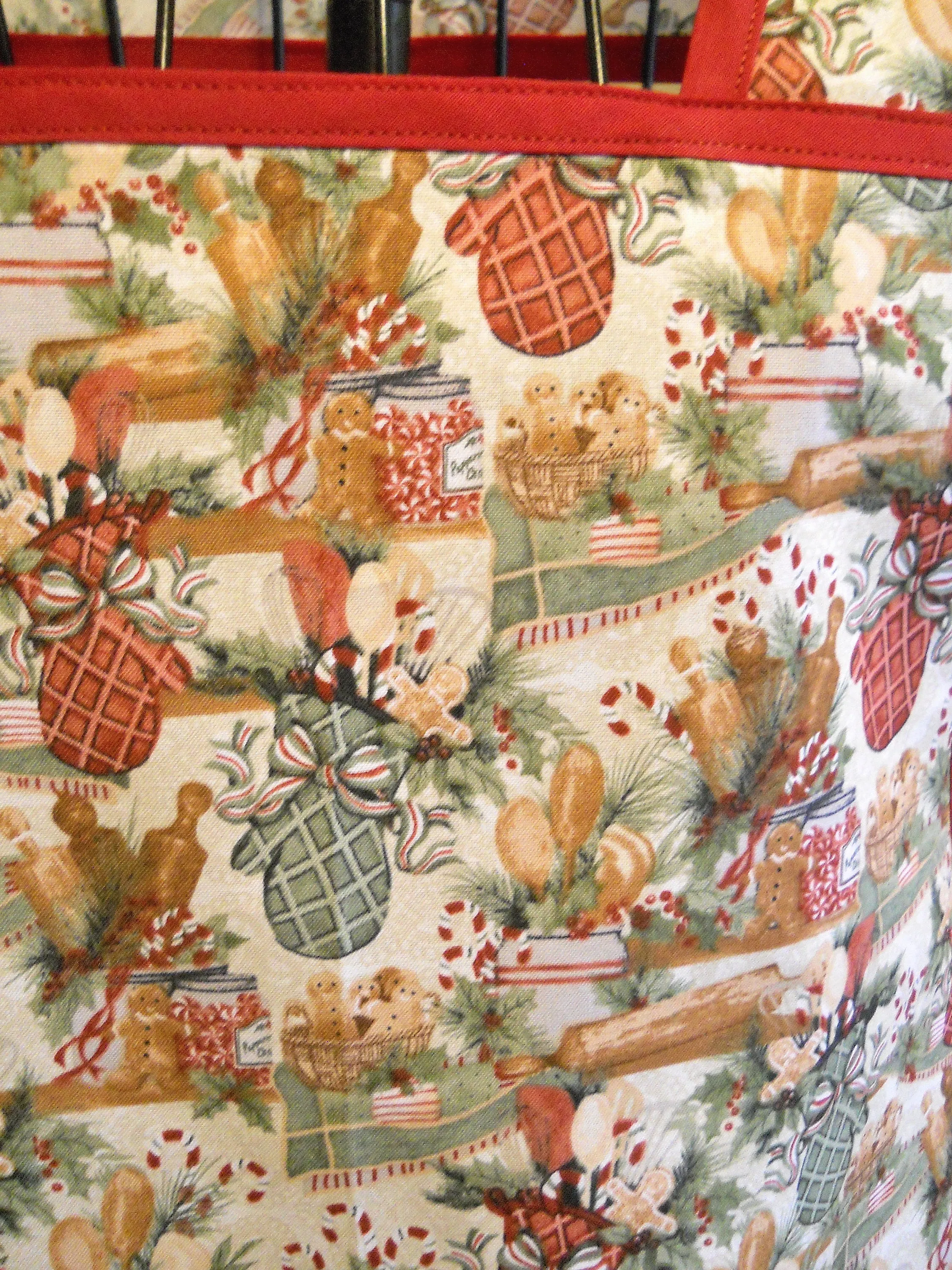 Grandma Old Fashioned Red and Green Christmas Kitchen Apron in Medium