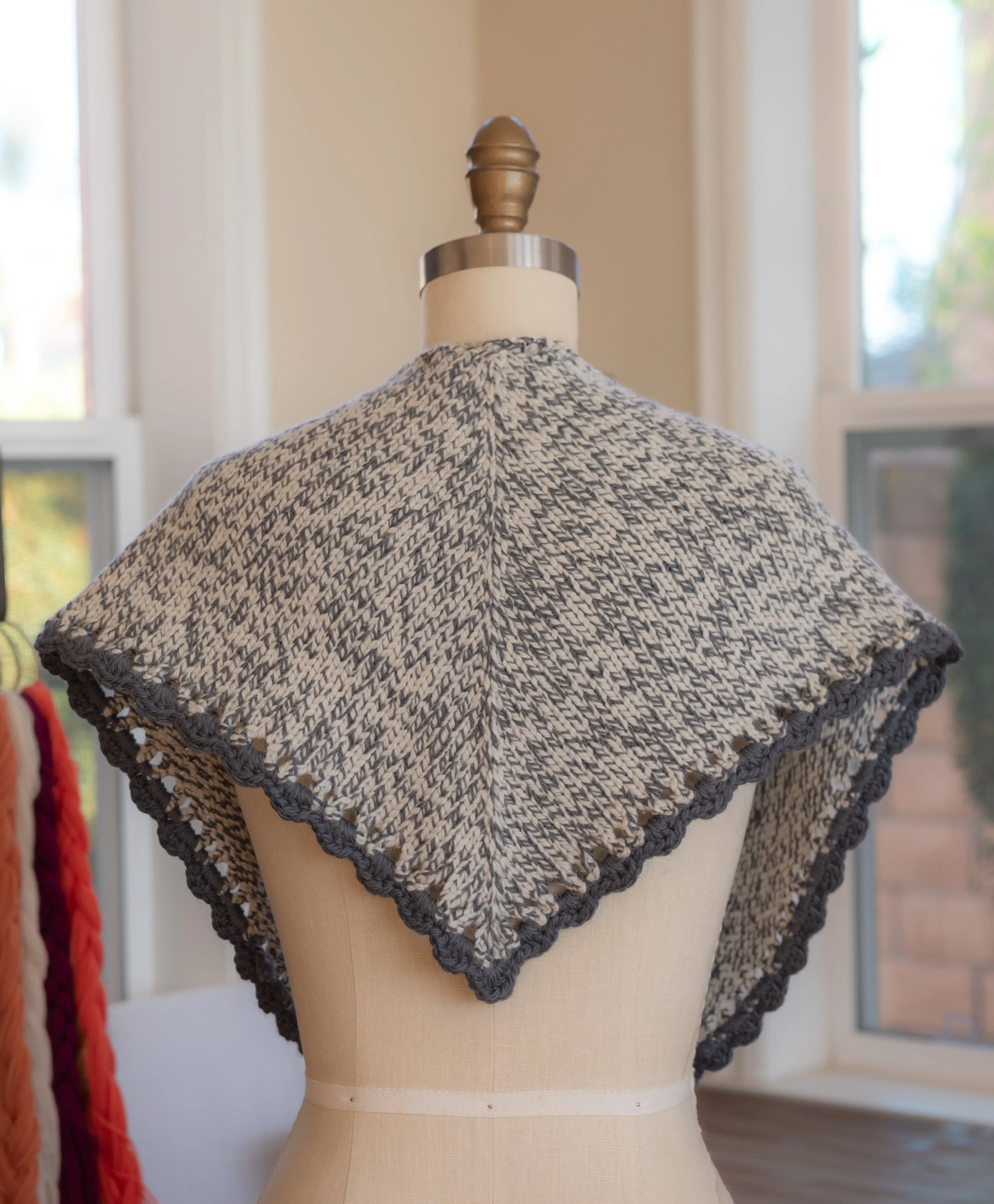 Gumdrop Kerchief with Crochet Trim Knitting Kit
