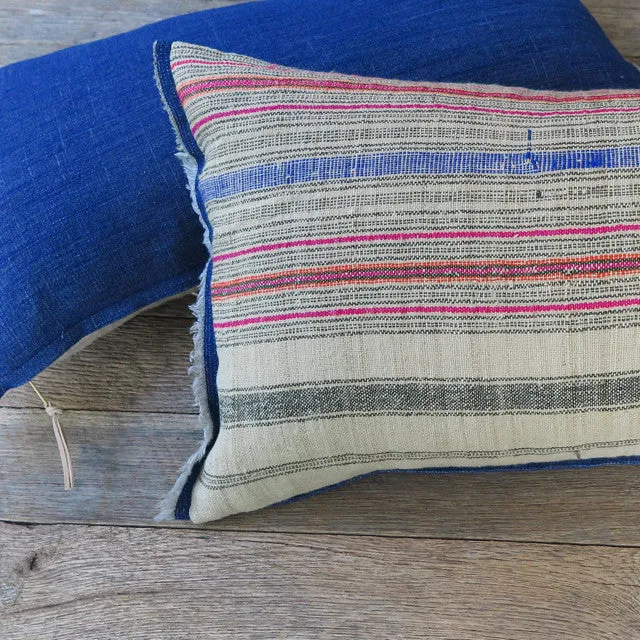 handmade linen stripe - one of a kind pillow