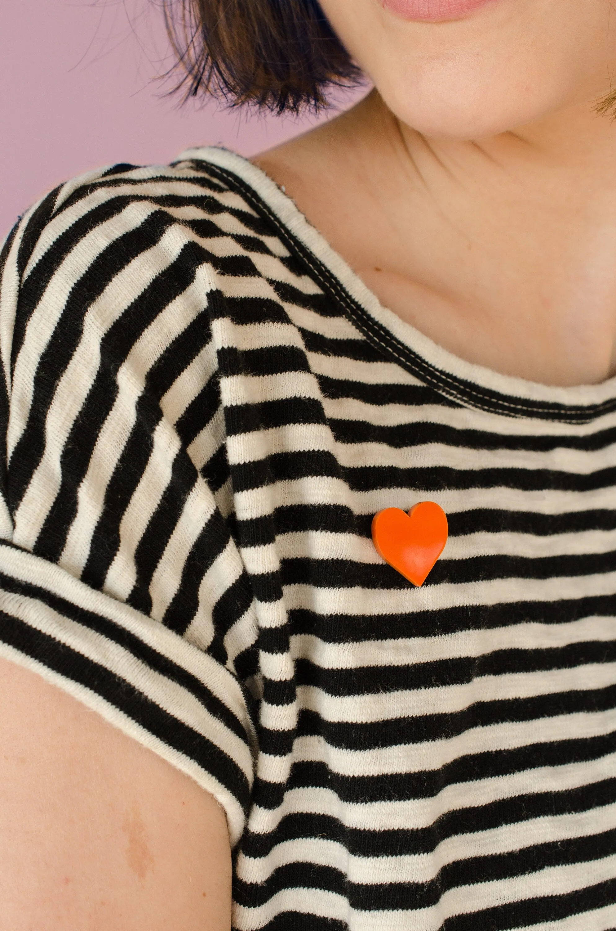 Heart pin, custom red heart, bridesmaid gift, gift for her, acrylic pin
