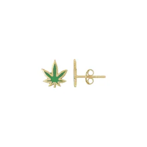 Hemp Enamel Stud Earrings (14K)