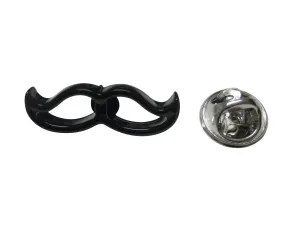 Hipster Black Mustache Outline Lapel Pin