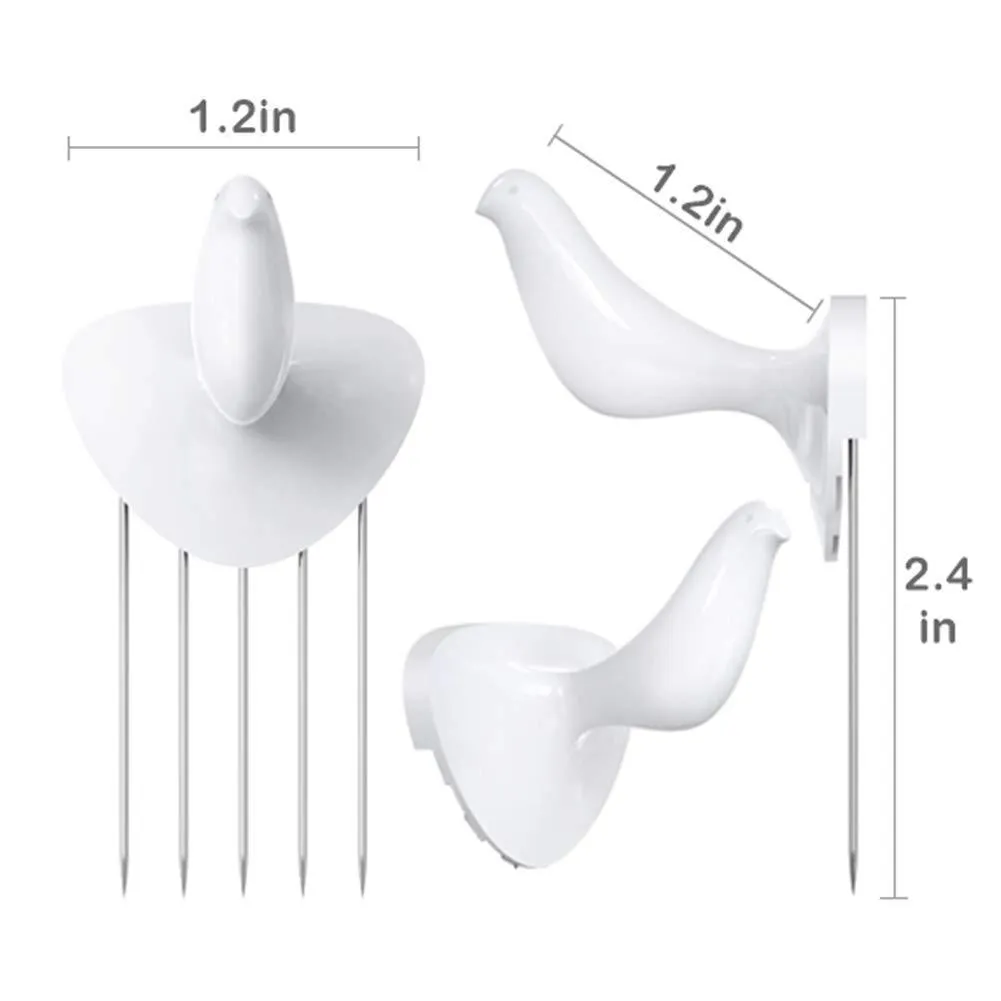 HOTLISTOR Reusable Multipurpose Bird Cubicle Wall Hooks Clips Decorative Pin Stick Hooks Office Partition Panel Hanger Cubicle Accessories pins (6-Bird Hooks)