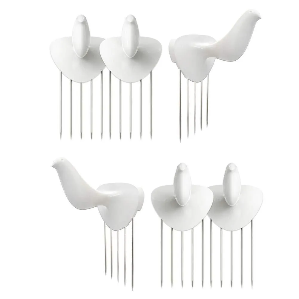 HOTLISTOR Reusable Multipurpose Bird Cubicle Wall Hooks Clips Decorative Pin Stick Hooks Office Partition Panel Hanger Cubicle Accessories pins (6-Bird Hooks)