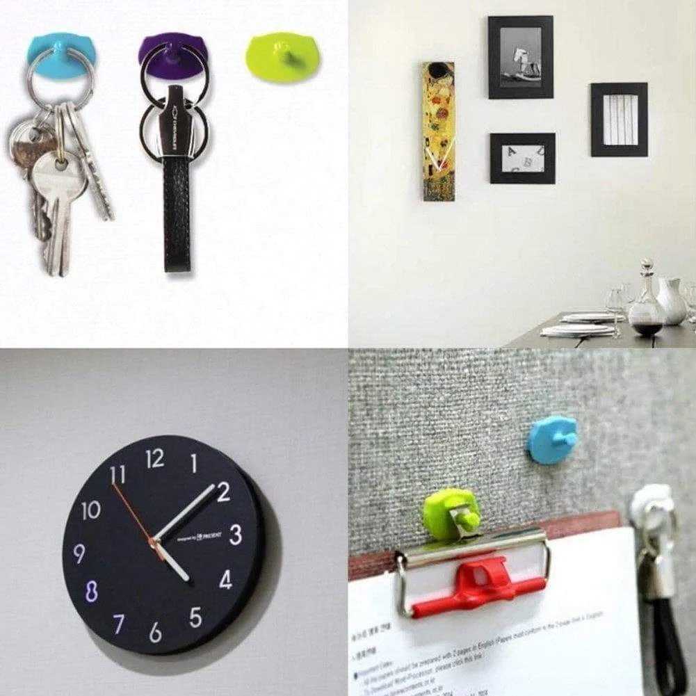 HOTLISTOR Reusable Multipurpose Wall Hook White 5PCS 10PCS Decorative Pin Stick Hooks Office Partition Panel Hanger Home Kitchen (10 - Hooks)