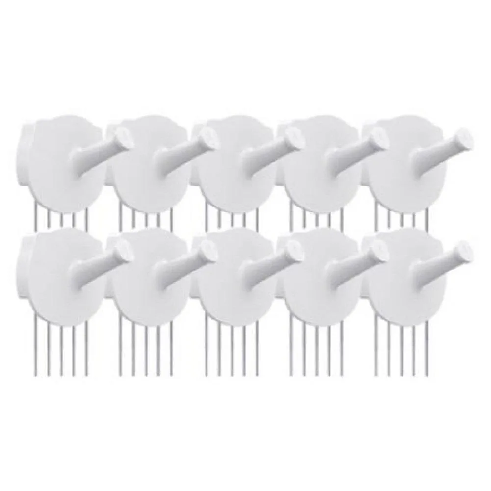 HOTLISTOR Reusable Multipurpose Wall Hook White 5PCS 10PCS Decorative Pin Stick Hooks Office Partition Panel Hanger Home Kitchen (10 - Hooks)