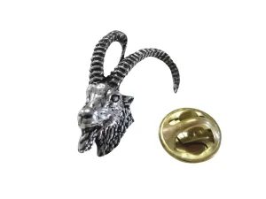Ibex Goat Antelope Head Lapel Pin