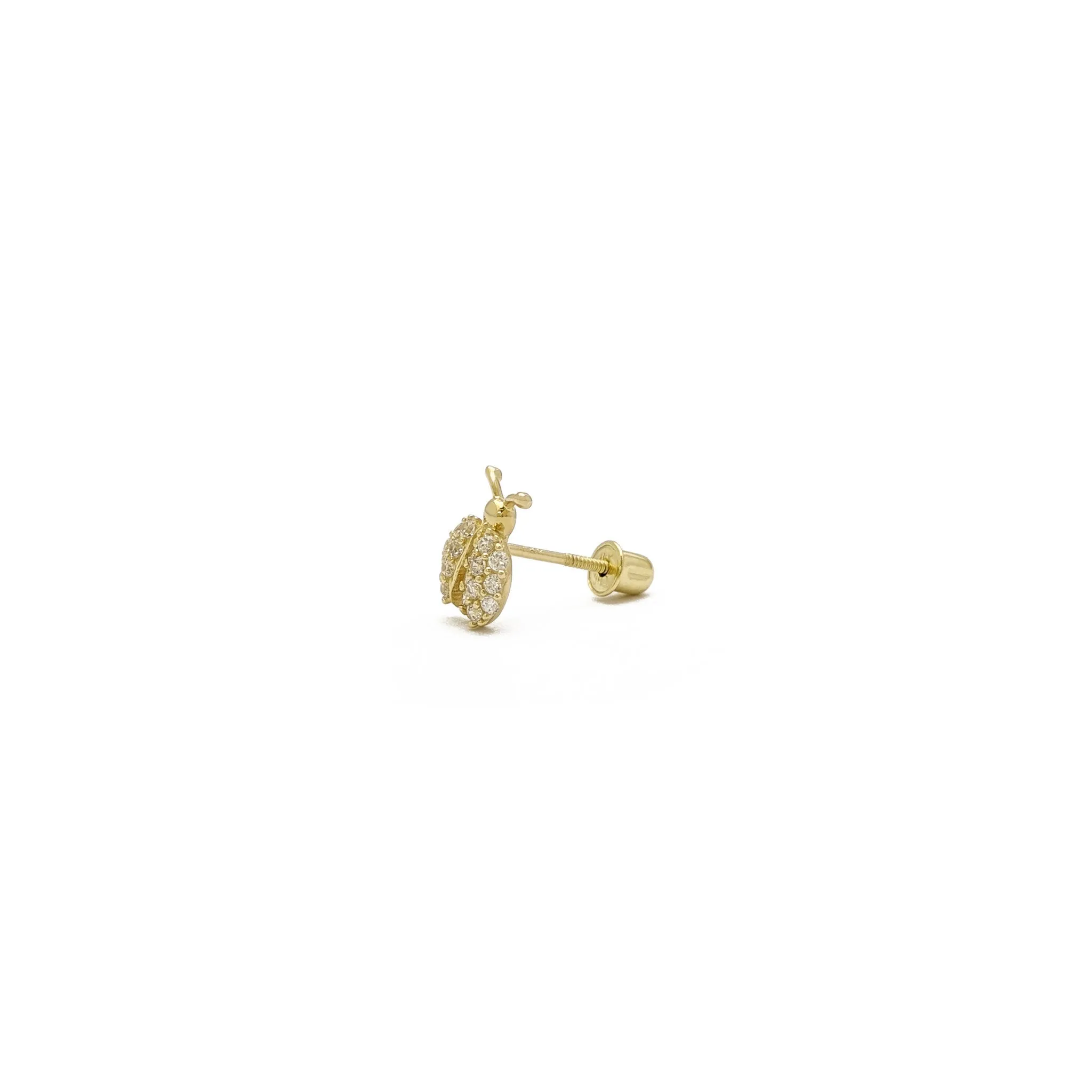 Icy Ladybug Stud Earrings (14K)