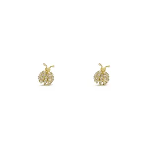 Icy Ladybug Stud Earrings (14K)