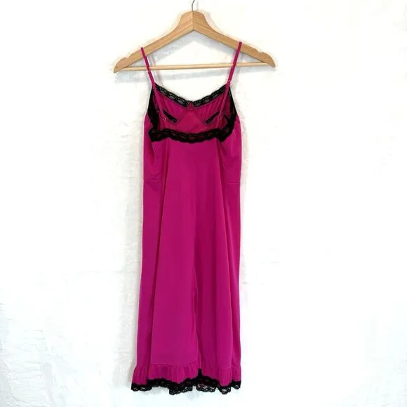 JP Gaultier x Target Pink Slip Dress Nightgown Lingerie Black Lace Small