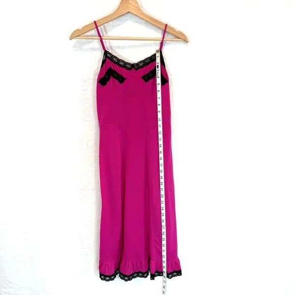 JP Gaultier x Target Pink Slip Dress Nightgown Lingerie Black Lace Small